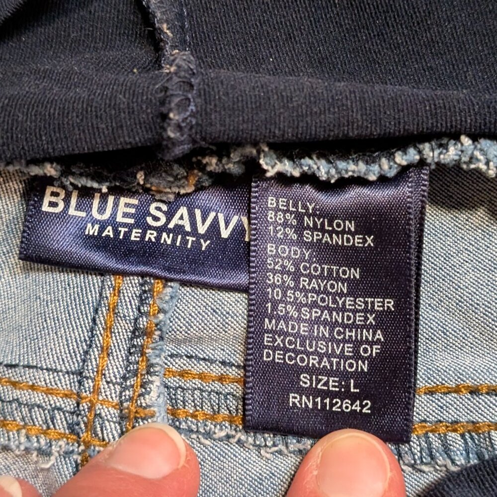 Blue Savvy Full Panel Maternity Skinny Jeans, Size L, Excellent Used Condition! - Picture 5 of 5